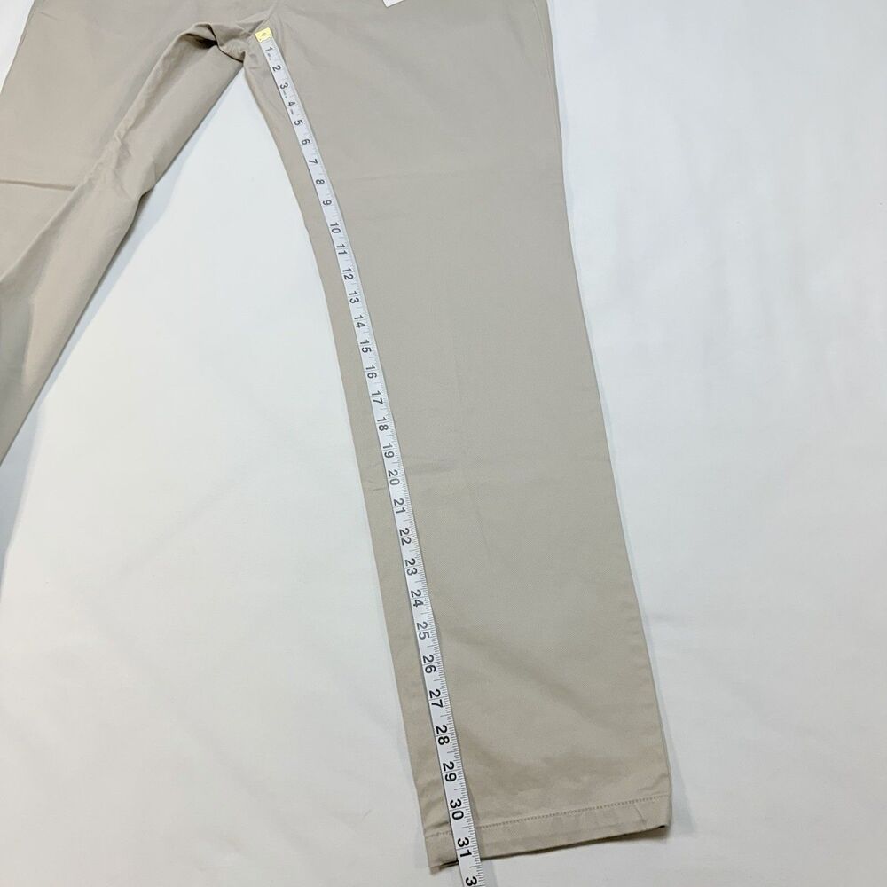 Perk Feel Good Chinos 36 X 32 Light Khaki Slim Fit Stretch Preppy Minimalist NWT - Picture 5 of 11